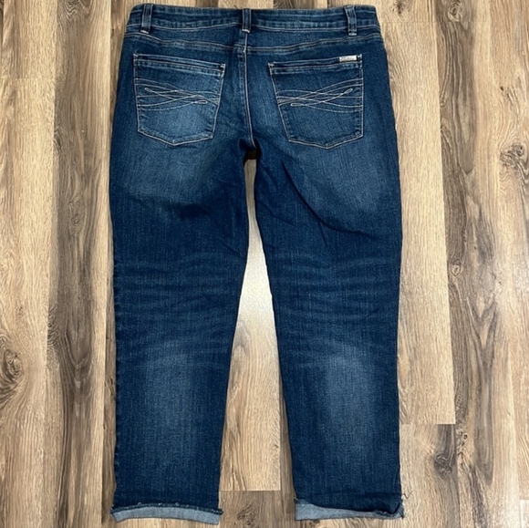 White House Black Market Slim Crop Roll Up Stretch Jeans Size 12 Denim - Picture 4 of 10